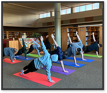Students yoga activity