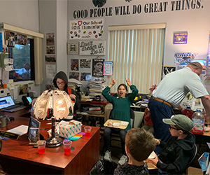 students in principals office